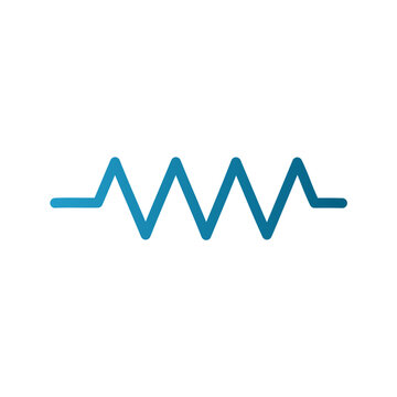 Blue Zigzag Resistor Icon &ndash; Vector Symbol for Circuit, Electronics, and Engineering Design