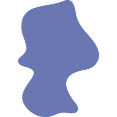 Abstract Irregular Blue Shape Blob Organic Form Isolated on White Background With Transparent Background