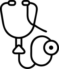 Simple line art icon of a stethoscope