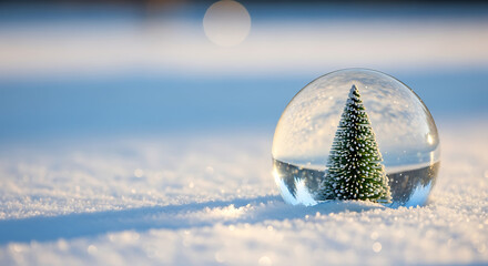 Traditional Holiday Decoration with Fluffy White Christmas Tree