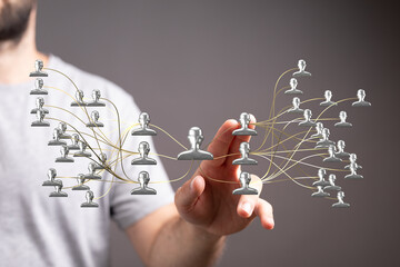 Abstract image representing communication, network, teamwork, and digital connectivity within a business or organization, emphasizing collaborat