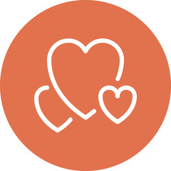 Modern love flat line vector illustration icon design concept. Icon for mobile and web graphics. Flat symbol, logo creative concept. Simple and clean flat pictogram