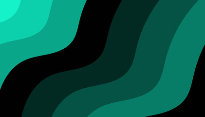 Vibrant Teal and Black Wavy Abstraction - An Eye-Catching Backdrop for Graphic Projects and Trendy Designs