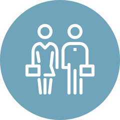 Modern business people flat line vector illustration icon design concept. Icon for mobile and web graphics. Flat symbol, logo creative concept. Simple and clean flat pictogram