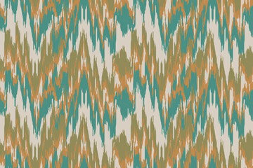 Uzbek ikat pattern silk fabric in Uzbekistan. Ethnic abstract ikat art. Aztec ornament print. geometric ethnic pattern seamless color oriental. Design for background,curtain, carpet, wallpaper