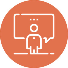 Modern speaker flat line vector illustration icon design concept. Icon for mobile and web graphics. Flat symbol, logo creative concept. Simple and clean flat pictogram