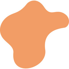 Abstract Organic Shape Blob In Light Orange Color With A Transparent Background