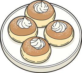 Cream puffs on a plate