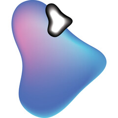 Abstract Liquid Blob Shape with Smooth Gradient Colors and Jagged Edge Detail Isolated on White Background