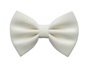 White bow tie elegant accessory formal wear isolated on transparency background classic style fabric texture symmetrical shape fashion detail wedding celebration