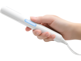 Portable handheld UV light sterilizer isolated on transparent background, symbolizing hygiene and modern disinfection technology.