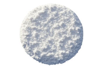 Snow circle pattern ultra realistic high resolution overhead on transparent background