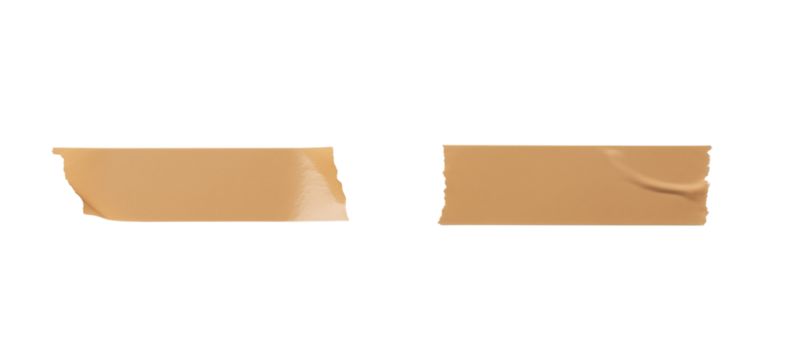 Two beige duct tape strips graphic elements stationery