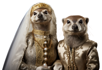 PNG Otter wearing middle eastern clothes wildlife meerkat animal.