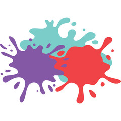 Abstract Splash of Blue Purple and Red Ink Splatter on White Background