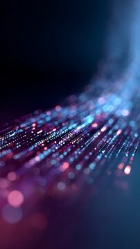 Vibrant abstract light streaks representing digital data flow, fiber optic communication, and network technology, showing high speed internet transmitting information across global connections