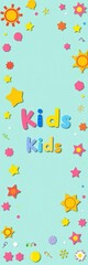 Bright, colorful kids banner with playful shapes and patterns for celebrations and parties, shapes, decoration