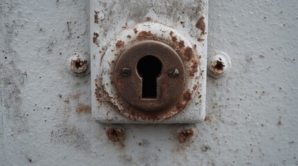 close up of old keyhole with copy space