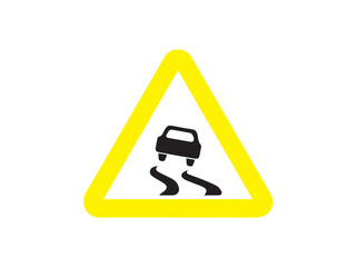 Slippery road icon and illustration design vector design 