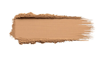 Beige powder makeup swatch textured cosmetic foundation smear isolated on transparency background smooth creamy finish beauty product natural tone elegance professional application
