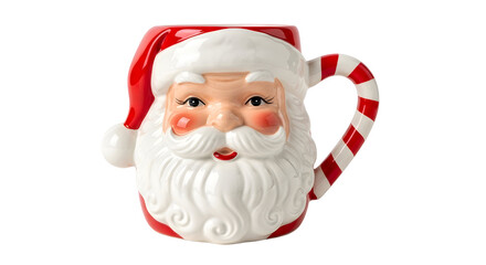 Festive Santa Claus Mug with Candy Cane Handle for Christmas Cheer