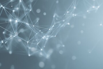 Digital connections and networks illustrated by light spots and lines creating a modern, technology-inspired design in a minimalistic backdrop