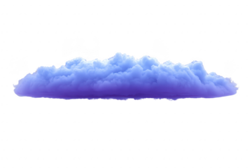 Blue cloud with soft fluffy texture, isolated on transparent background, dreamy and surreal atmosphere, suitable for digital art, fantasy, or weather concept