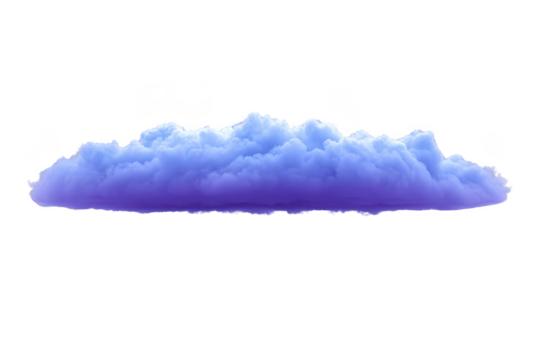 Blue cloud with soft fluffy texture, isolated on transparent background, dreamy and surreal atmosphere, suitable for digital art, fantasy, or weather concept - Powered by Adobe