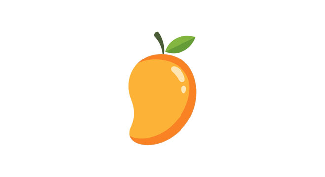 Vibrant mango illustration with leaf conveying tropical freshness and simplicity
