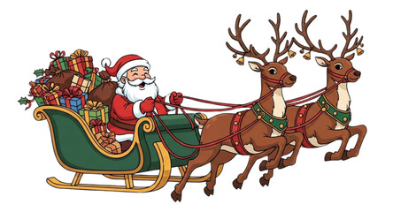 santa claus with reindeer