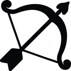 bow and arrow silhouette vector,  bow and arrow icon