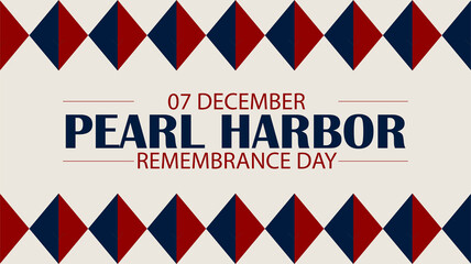 Modern Pearl Harbor Remembrance Day banner template on white background, ideal for digital and print remembrance designs