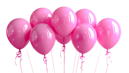 1. Pink Balloons Party Decoration, isolated on transparent background