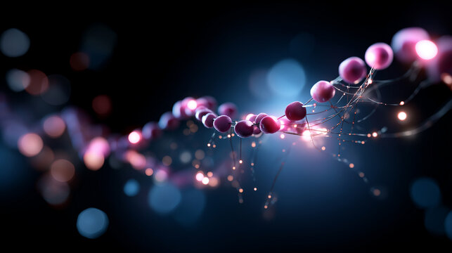 Undulating waves of chromatin fiber showing nucleosome organization faceless epigenetics visualization defocused histone modification patterns background gene regulation