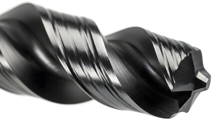 Close-up of a Twisted Drill Bit Precision Cutting Tool Detail