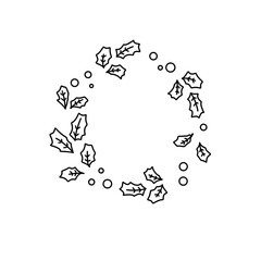 A wreath of leaves with a white background