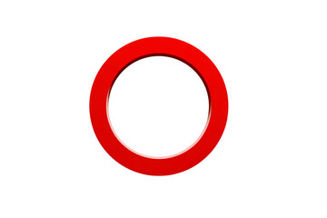 Isolated Red Circular 3D Ring on a Transparent Background, PNG