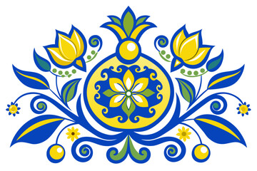 Seamless Lemon Pattern with Blue Ribbon and Leaves – Citrus Fruit Decorative Design