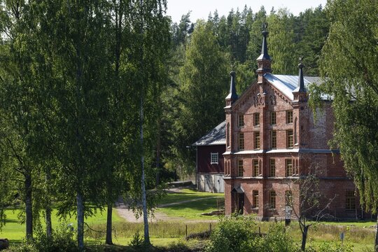 Brick factory building, former paper factory and mill for the production of groundwood pulp board, UNESCO World Heritage Site Verla Factory Village, Maailmanperint&ouml;kohde Verlan puuhiomo ja pahvitehdas, Verla Rapids, Kymenlaakso, near Kouvola, Finland
