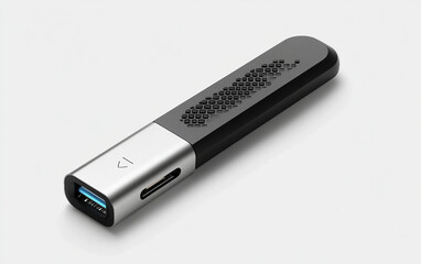 Advanced USB C security dongle featuring intelligent LED encryption system designed for next generation data protection technology isolated on transparent background PNG