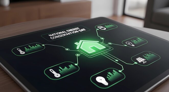 national energy conservation day smart home system digital display