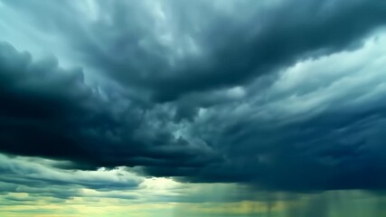 Overcast sky with dark, layered clouds suggesting a coming storm and possible rain - Powered by Adobe