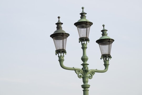 Historic street lamps, H&oslash;jbro Plads, Ved Stranden, Copenhagen, Denmark