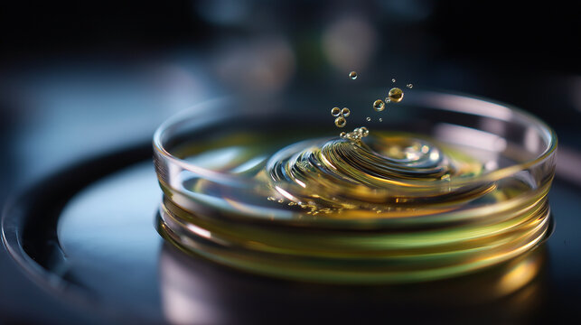 Spiraling vortex in microcentrifuge tube during mixing faceless fluid dynamics defocused vortex mixer background sample homogenization reagent mixing technique with copy space