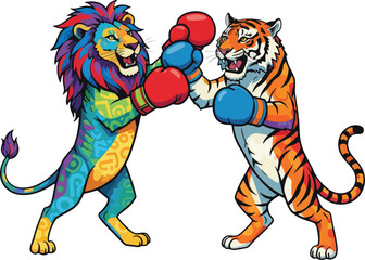 Fototapeta premium boxing cartoon illustration