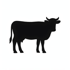 Cow silhouette vector style with white background