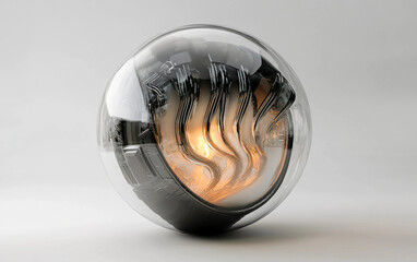 Gas based alien lifeform contained in a glass chamber representing advanced extraterrestrial biology and futuristic scientific research concept isolated on transparent background PNG