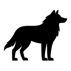 wolf  silhouette vector style with white background  