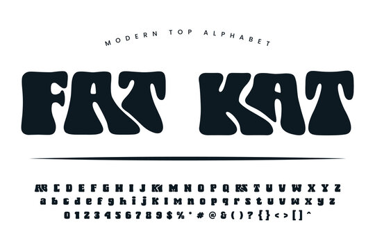 Fat Kat stylish Font and Alphabet abcd font vector design