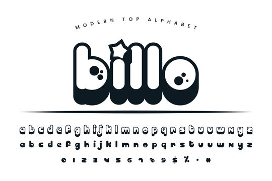 Billo stylish Font and Alphabet abcd font vector design